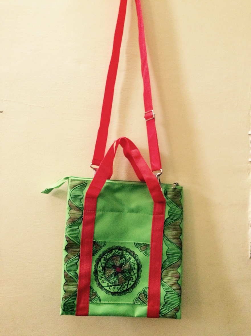 Handpainted sling with side over strap